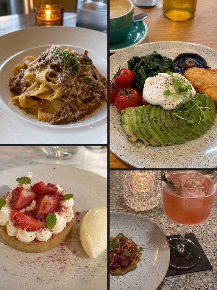 A collection of memorable restaurant dishes and drinks